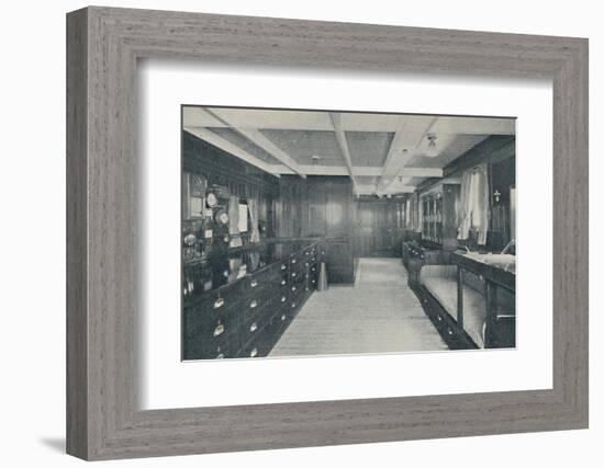 'Control Centre of the Empress of Britain, chart-room and wheel-house', 1936-Unknown-Framed Photographic Print