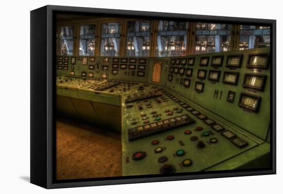 Control Panel in Old Power Station-Nathan Wright-Framed Premier Image Canvas