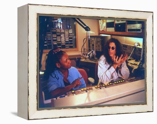 Controversial Radio Disc Jockey and Talk Show Host Howard Stern and Sidekick Robin Quivers-Ted Thai-Framed Premier Image Canvas