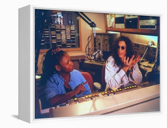 Controversial Radio Disc Jockey and Talk Show Host Howard Stern and Sidekick Robin Quivers-Ted Thai-Framed Premier Image Canvas