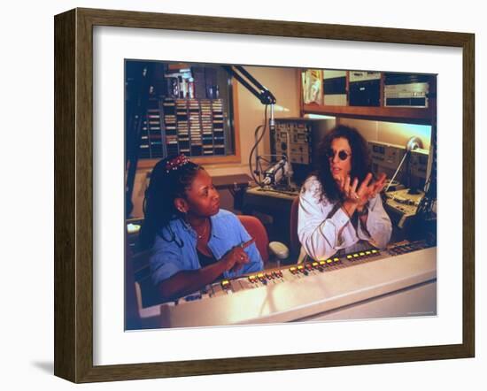 Controversial Radio Disc Jockey and Talk Show Host Howard Stern and Sidekick Robin Quivers-Ted Thai-Framed Premium Photographic Print