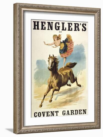 Convent Garden, London. Hengler's Grand Cirque, C.,1888. Woman Dancing On Horseback-Henry Evanion-Framed Giclee Print