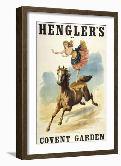 Convent Garden, London. Hengler's Grand Cirque, C.,1888. Woman Dancing On Horseback-Henry Evanion-Framed Giclee Print