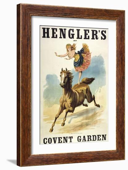 Convent Garden, London. Hengler's Grand Cirque, C.,1888. Woman Dancing On Horseback-Henry Evanion-Framed Giclee Print