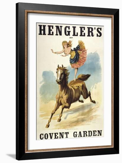 Convent Garden, London. Hengler's Grand Cirque, C.,1888. Woman Dancing On Horseback-Henry Evanion-Framed Giclee Print