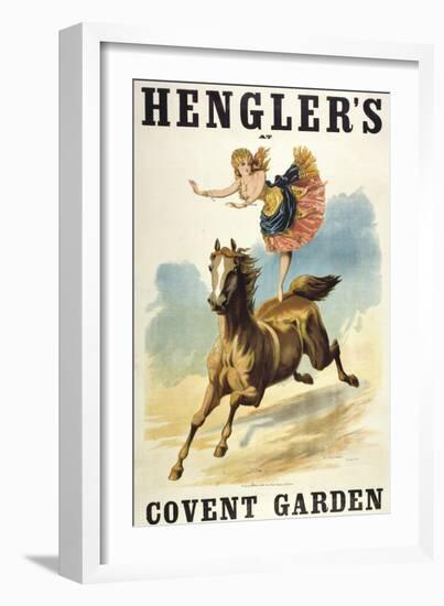 Convent Garden, London. Hengler's Grand Cirque, C.,1888. Woman Dancing On Horseback-Henry Evanion-Framed Giclee Print