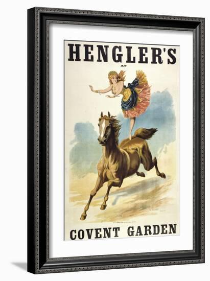 Convent Garden, London. Hengler's Grand Cirque, C.,1888. Woman Dancing On Horseback-Henry Evanion-Framed Giclee Print