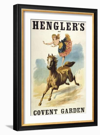 Convent Garden, London. Hengler's Grand Cirque, C.,1888. Woman Dancing On Horseback-Henry Evanion-Framed Giclee Print