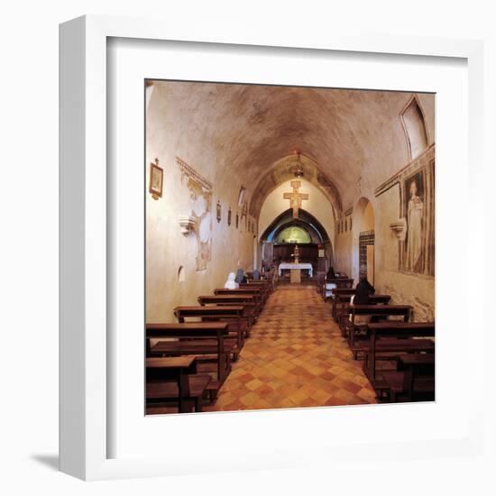 Convent of San Damiano, interior, 13th c. Assisi, Italy-null-Framed Art Print