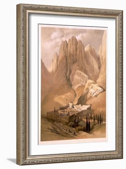 Convent of St. Catherine with Mount Horeb, 1839, Plate 118, Vol.III The Holy Land, Engraved Haghe-David Roberts-Framed Giclee Print