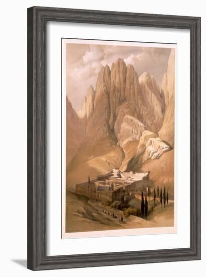 Convent of St. Catherine with Mount Horeb, 1839, Plate 118, Vol.III The Holy Land, Engraved Haghe-David Roberts-Framed Giclee Print