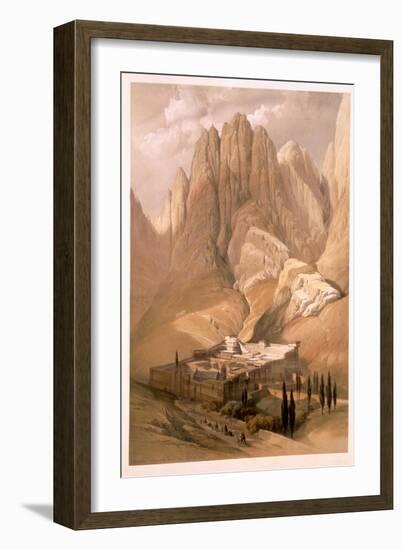Convent of St. Catherine with Mount Horeb, 1839, Plate 118, Vol.III The Holy Land, Engraved Haghe-David Roberts-Framed Giclee Print
