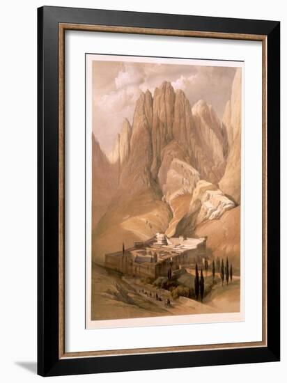 Convent of St. Catherine with Mount Horeb, 1839, Plate 118, Vol.III The Holy Land, Engraved Haghe-David Roberts-Framed Giclee Print