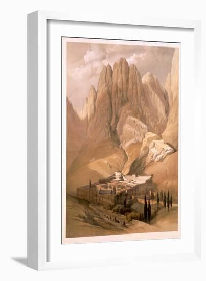 Convent of St. Catherine with Mount Horeb, 1839, Plate 118, Vol.III The Holy Land, Engraved Haghe-David Roberts-Framed Giclee Print