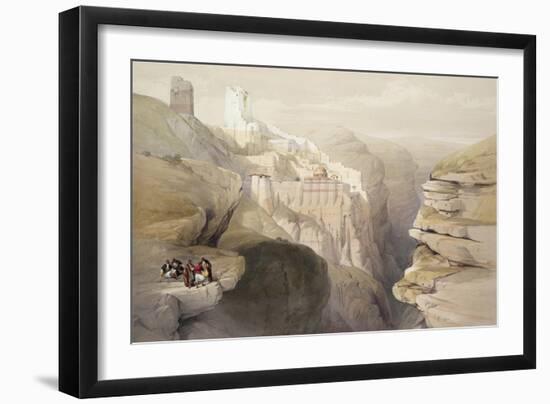 Convent of St. Saba, 1839, Plate 51 from Volume II of The Holy Land, Engraved by Louis Haghe-David Roberts-Framed Giclee Print