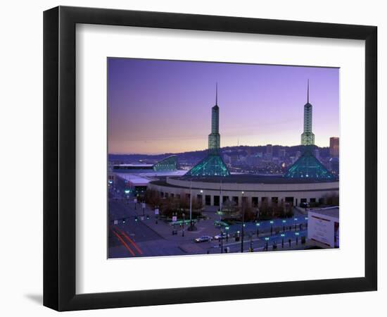 Convention Center at Sunset, Portland, Oregon, USA-Janis Miglavs-Framed Photographic Print