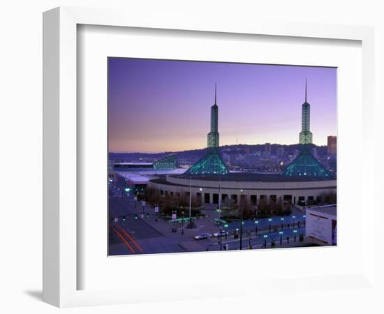 Convention Center at Sunset, Portland, Oregon, USA-Janis Miglavs-Framed Photographic Print