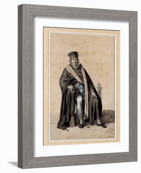 Convention: Civic Costume Project 1793 “” the Habit of Judge”” Drawing by Jacques Louis David (1748-Jacques Louis David-Framed Giclee Print