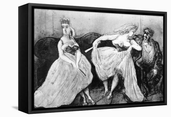 Conversation, 19th Century-Constantin Guys-Framed Premier Image Canvas