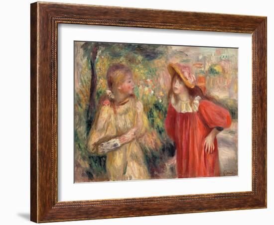 Conversation Between Girls, 1895-Pierre-Auguste Renoir-Framed Giclee Print