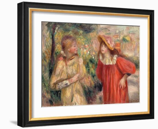 Conversation Between Girls, 1895-Pierre-Auguste Renoir-Framed Giclee Print