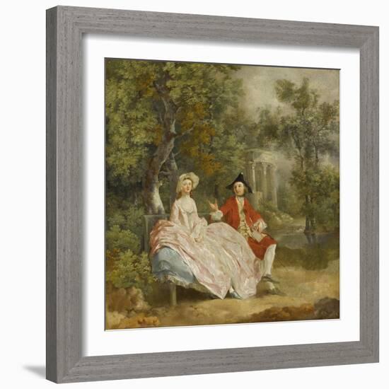 Conversation dans un parc (probablement Gainsborough et sa femme)-Thomas Gainsborough-Framed Giclee Print