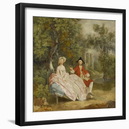 Conversation dans un parc (probablement Gainsborough et sa femme)-Thomas Gainsborough-Framed Giclee Print