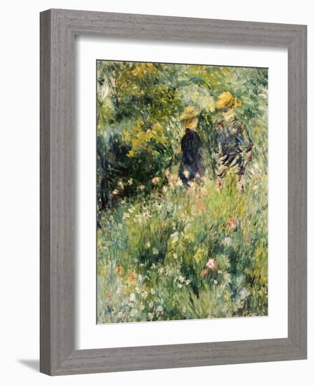 Conversation Dans Une Roseraie, 1876-Pierre-Auguste Renoir-Framed Giclee Print