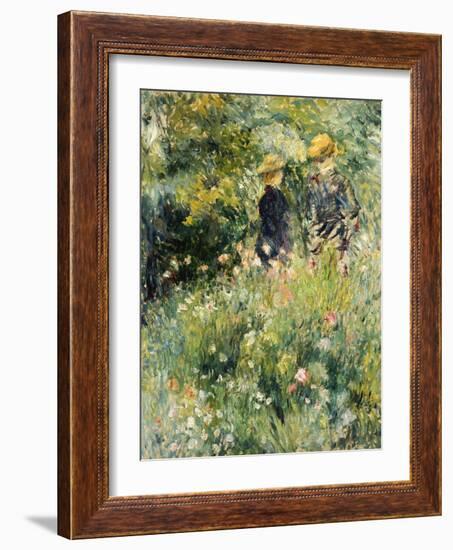 Conversation Dans Une Roseraie, 1876-Pierre-Auguste Renoir-Framed Giclee Print