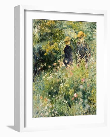 Conversation Dans Une Roseraie, 1876-Pierre-Auguste Renoir-Framed Giclee Print