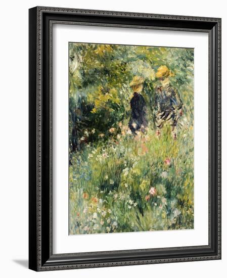 Conversation Dans Une Roseraie, 1876-Pierre-Auguste Renoir-Framed Giclee Print