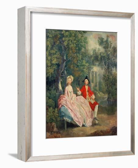 Conversation in a Park, Portrait of the Artist and His Wife, Margaret Burr, 1746-Thomas Gainsborough-Framed Giclee Print