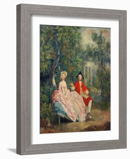 Conversation in a Park, Portrait of the Artist and His Wife, Margaret Burr, 1746-Thomas Gainsborough-Framed Giclee Print