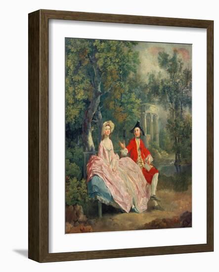 Conversation in a Park, Portrait of the Artist and His Wife, Margaret Burr, 1746-Thomas Gainsborough-Framed Giclee Print