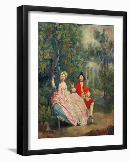 Conversation in a Park, Portrait of the Artist and His Wife, Margaret Burr, 1746-Thomas Gainsborough-Framed Giclee Print