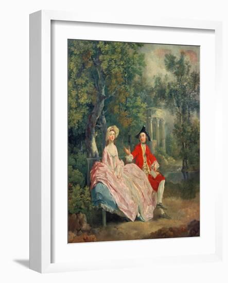 Conversation in a Park, Portrait of the Artist and His Wife, Margaret Burr, 1746-Thomas Gainsborough-Framed Giclee Print