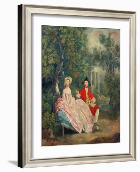 Conversation in a Park, Portrait of the Artist and His Wife, Margaret Burr, 1746-Thomas Gainsborough-Framed Giclee Print