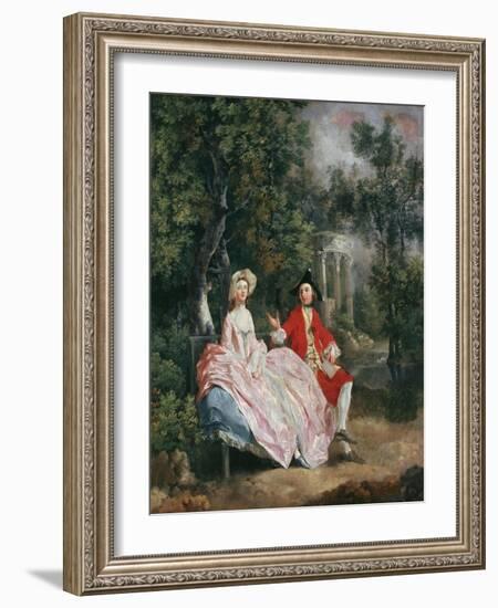 Conversation in a Park, Probably a Portrait of the Artist and His Wife, Margaret Burr, 1728-98-Thomas Gainsborough-Framed Giclee Print