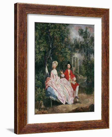 Conversation in a Park, Probably a Portrait of the Artist and His Wife, Margaret Burr, 1728-98-Thomas Gainsborough-Framed Giclee Print