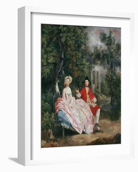 Conversation in a Park, Probably a Portrait of the Artist and His Wife, Margaret Burr, 1728-98-Thomas Gainsborough-Framed Giclee Print