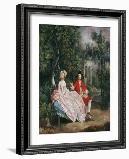 Conversation in a Park, Probably a Portrait of the Artist and His Wife, Margaret Burr, 1728-98-Thomas Gainsborough-Framed Giclee Print