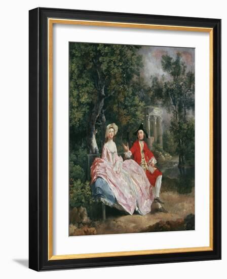 Conversation in a Park, Probably a Portrait of the Artist and His Wife, Margaret Burr, 1728-98-Thomas Gainsborough-Framed Giclee Print