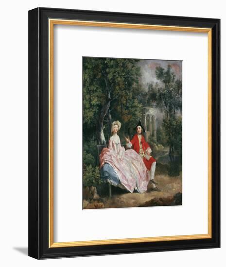 Conversation in a Park, Probably a Portrait of the Artist and His Wife, Margaret Burr, 1728-98-Thomas Gainsborough-Framed Giclee Print