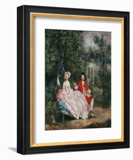 Conversation in a Park, Probably a Portrait of the Artist and His Wife, Margaret Burr, 1728-98-Thomas Gainsborough-Framed Giclee Print