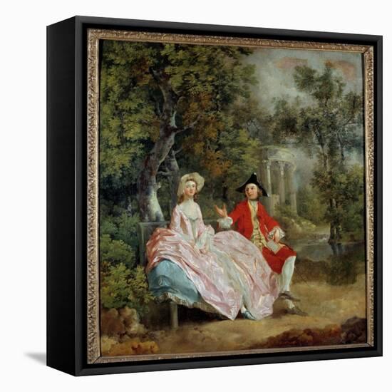 Conversation in a Park: Thomas Gainsborough and His Wife Margaret Painting by Thomas Gainsborough (-Thomas Gainsborough-Framed Premier Image Canvas
