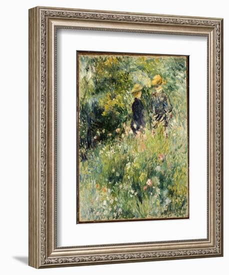 Conversation in a Rose Garden, 1876-Pierre-Auguste Renoir-Framed Giclee Print