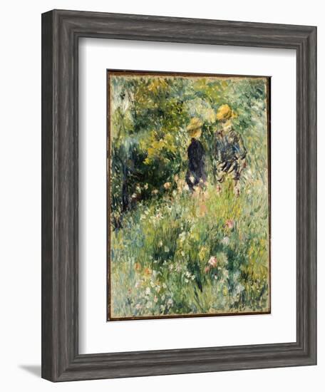 Conversation in a Rose Garden, 1876-Pierre-Auguste Renoir-Framed Giclee Print