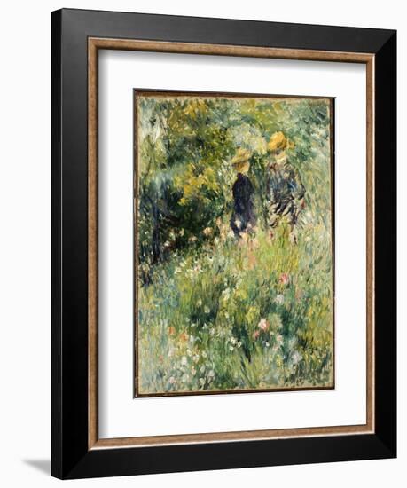 Conversation in a Rose Garden, 1876-Pierre-Auguste Renoir-Framed Giclee Print