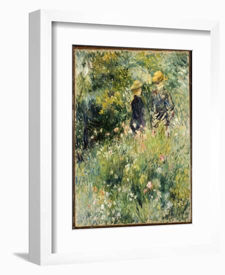 Conversation in a Rose Garden, 1876-Pierre-Auguste Renoir-Framed Giclee Print