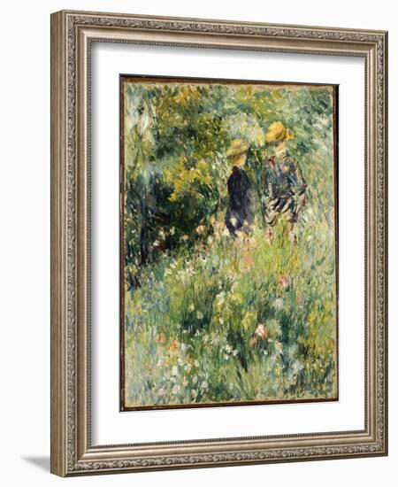 Conversation in a Rose Garden, 1876-Pierre-Auguste Renoir-Framed Giclee Print